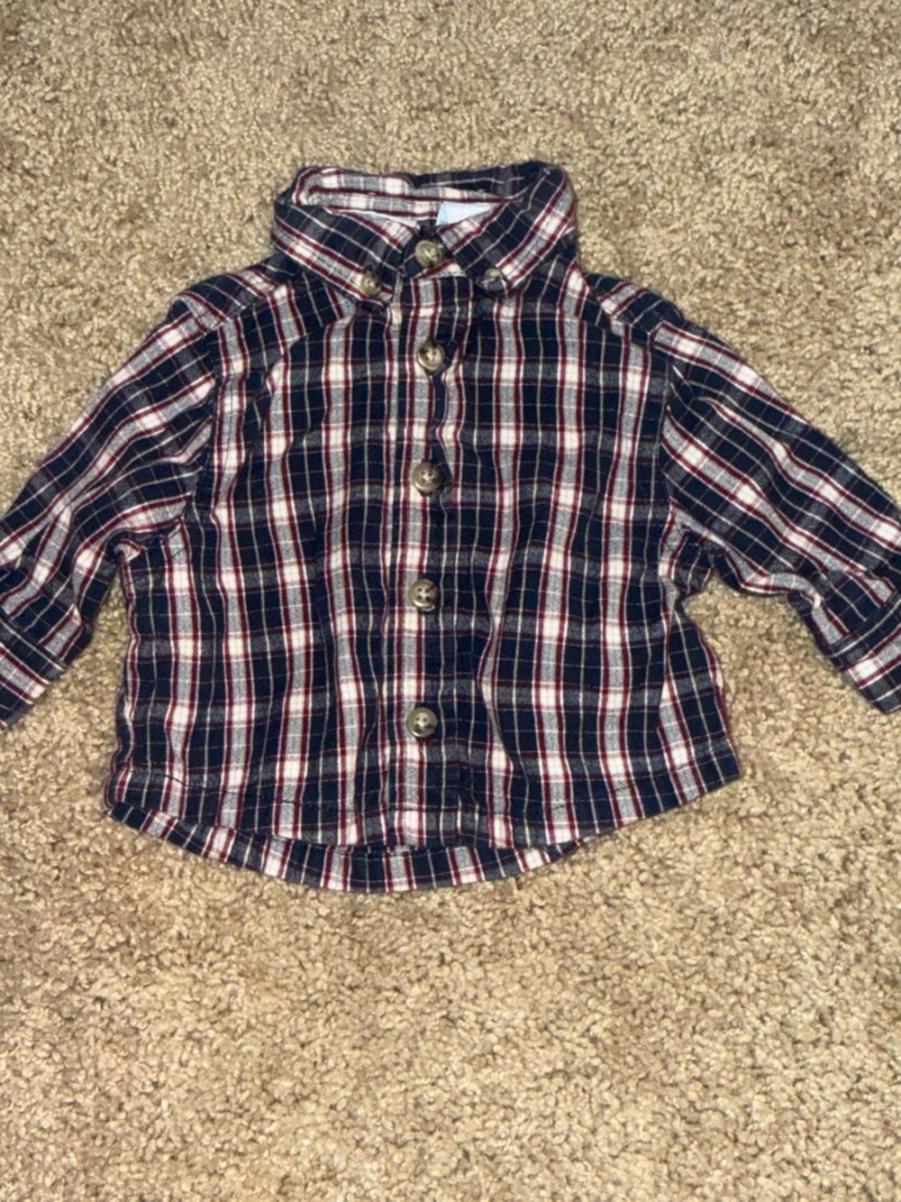 miniwear Navy, Red & White Plaid Button-Down Shirt